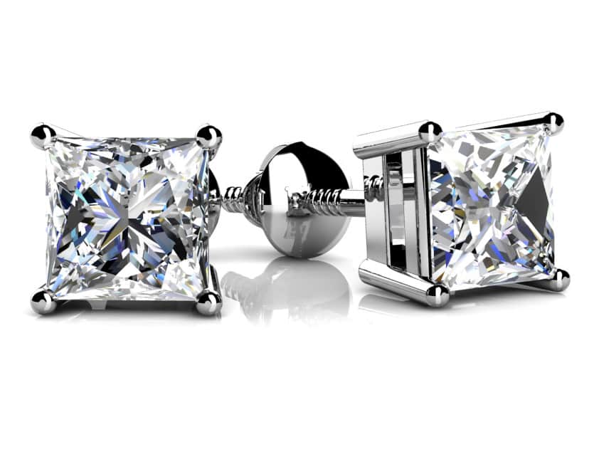 Princess Cut Diamond Stud Earrings